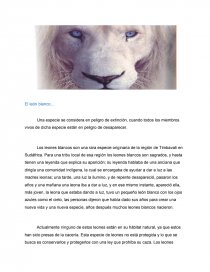 Ensayo: El León Blanco, especie en peligro de extinción. - Trabajos -  krizia2416