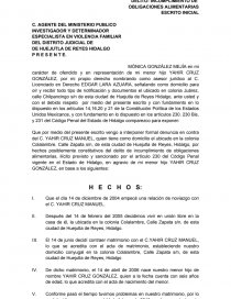 Denuncia de incumplimiento de obligaciones alimentarias. - Trabajos -  Edgarazuara