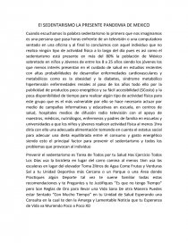 El SEDENTARISMO LA PRESENTE PANDEMIA DE MEXICO.. Página 1