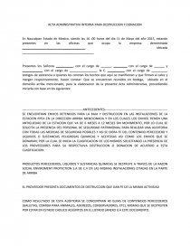 ACTA ADMINISTRATIVA INTERNA PARA DESTRUCCION Y DONACION - Trabajos - Ggmoral