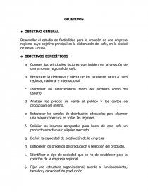 Desarrollar el estudio de factibilidad para la creación de una empresa  regional cuyo objetivo principal es la elaboración del cafe, en la ciudad  de Neiva – Huila. - Apuntes - estefa1014