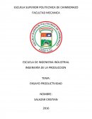 TEMA: ENSAYO PRODUCTIVIDAD