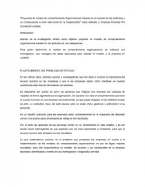 Propuesta de modelo de comportamiento Organizacional, basado en el impacto  de las Aptitudes y su consecuencia a nivel estructural en la Organización”  Caso aplicado a Empresa Diversity-Pro Comercial Limitada. - Apuntes -