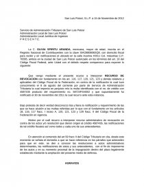 Machote Recurso de Revocación Fiscal. - Informes - Oli Flakita Spiritu