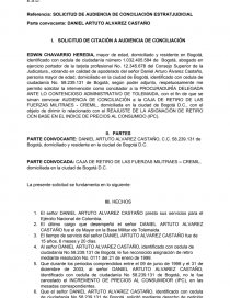 SOLICITUD DE CITACIÓN A AUDIENCIA DE CONCILIACIÓN. - Apuntes - milu1987