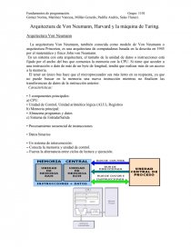 Arquitectura de Von Neumann, Harvard y la máquina de Turing. - Prácticas o  problemas - Barbara Salas Alcántara