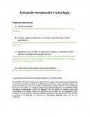 Evaluación Introducción a la Ecología.