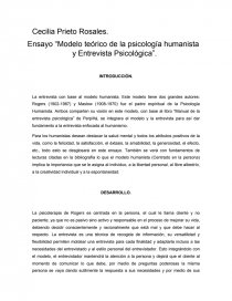 Ensayo entrevista psicológica enfocado al humanismo. - Ensayos -  ceciprietoro