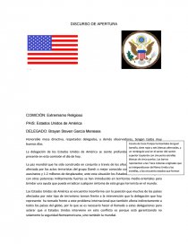 La ONU EEUU DISCURSO DE APERTURA - Ensayos - ZbrayanGM