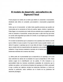 El modelo de desarrollo psicoafectivo de Sigmund Freud - Resúmenes -  Claudia-duran