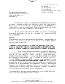 Ejemplo certificado psicologico. - Trabajos - Zaira Illescas'v