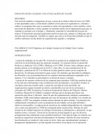 INICIATIVAS DE CALIDAD: UNA EVALUACIÓN DE VALOR. Página 1