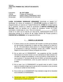Contestacion demanda Pertenencia - Trabajos - johanacs82