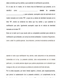 UN NUEVO MODELO DE RECTIFICACIÓN ACTA DE MATRIMONIO - Prácticas o problemas  - ALF2017