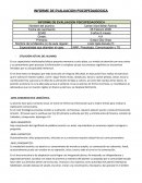 INFORME DE EVALUACION PSICOPEDAGOGICA