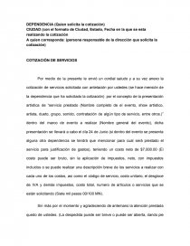 Cotización de Servicios A quien corresponda: (persona responsable de la  dirección que solicita la cotización) - Trabajos - Cristian Valenzuela