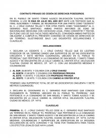 CONTRATO PRIVADO DE CESIÓN DE DERECHOS POSESORIOS - Tutoriales - Rodereyke