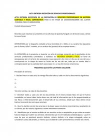 ACTA ENTREGA RECEPCIÓN DE SERVICIOS PROFESIONALES - Tutoriales - Bere1381018