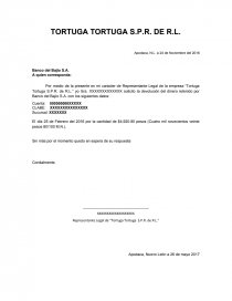 Carta Solicitud de Devolucion Bancaria - Tutoriales - valdez93