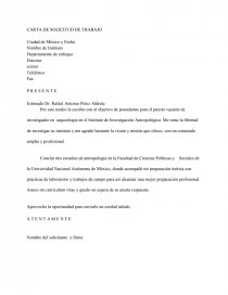 Carta De Solicitud De Empleo