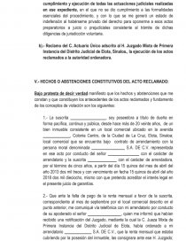 Modelo de amparo indirecto por falta de emplazamiento en jurisdiccion  voluntaria - Prácticas o problemas - 00336699