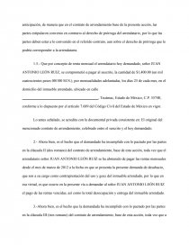 DEMANDA DE DESAHUCIO ESTADO DE MÉXICO - Prácticas o problemas - Juana Garces