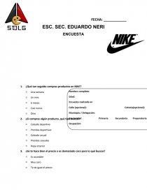 Encuesta sobre la marca Nike - Exámen - Samuel1206