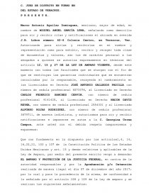 DEMANDA DE AMPARO INDIRECTO CONTRA DETENCIÓN Y ORDEN DE APREHENSIÓN -  Trabajos - jagp_1984