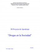 III Proyecto de Apredizaje “Drogas en la Sociedad”