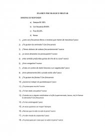 Examen Psicologico Militar Maneras De Responder Examen Cesar Ahumada