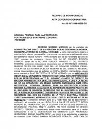 RECURSO DE INCONFORMIDAD ACTA DE VERIFICACIONSANITARIA - Apuntes - Juan  Rodriguez Hernandez