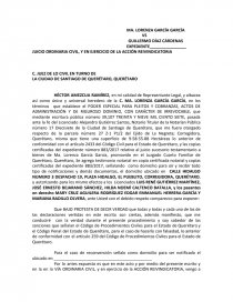 DEMANDA DE ACCION REIVINDICATORIA - Documentos de Investigación - REXFENIX74