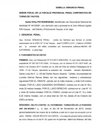 MODELO DE DENUNCIA PENAL POR ABUSO DE AUTORIDAD - Documentos de  Investigación - yanely23