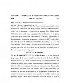 Demanda Juicio Ordinario de Paternidad Guatemala - Tareas - Julio BM