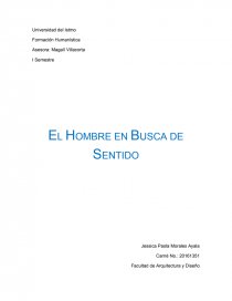 EL HOMBRE EN BUSCA DE SENTIDO – Literariamente