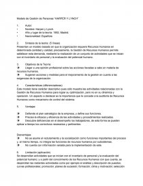 Modelo de gestion de recursos humanos - Ensayos - natalietachoires