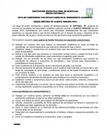 ACTA DE COMPROMISO POR DIFICULTADES EN EL RENDIMIENTO ACADÉMICO - Apuntes -  ivan andres becerra calvache