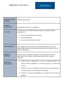 Propuesta técnica de auditoria administrativa - Síntesis - Wil GMr