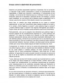 Ensayo sobre la objetividad del pensamiento
