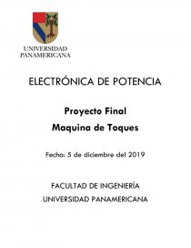 Maquina de Toques Proyecto Final, PDF, Ingenieria Eléctrica