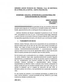 MODELO DE MEMORIAL DE EXTINCION DE LA ACCION PENAL POR DURACION MAXIMA DEL  PROCESO - Trabajos - NeygerLopez