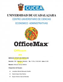 GUIA METODOLOGIA DE OFFICEMAX DE MERCADOTECNIA DE SERVICIOS - Documentos de  Investigación - Jonathan Michel Mercado Gudiño