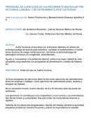 PROGRAMA DE EJERCICIOS DE CALENTAMIENTO MUSCULAR PRE- ACTIVIDAD LABORAL Y DE ESTIRAMIENTO POST ACTIVIDAD
