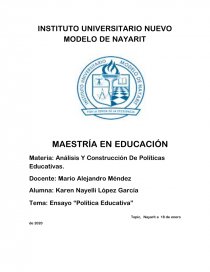 Política Educativa - Ensayos - lalopez4