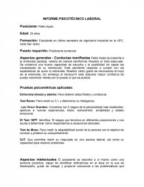 INFORME PSICOTÉCNICO LABORAL - Apuntes - chompa_85