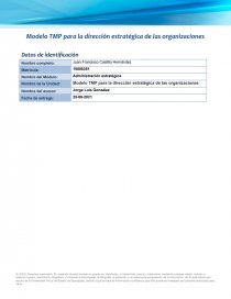 Modelo TMP para la dirección estratégica de las organizaciones - Tareas -  Francisco Castillo