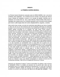 ENSAYO LA PRIMERA GUERRA MUNDIAL - Ensayos - Plinio Perez Palomeque