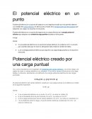 El potencial eléctrico en un punto