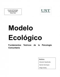 Modelo Ecológico Fundamentos Teóricos de la Psicología Comunitaria -  Resúmenes - Thayana Morales