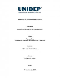 Propuesta de un Modelo de Alta Dirección y Liderazgo - Documentos de  Investigación - ivantoledo89